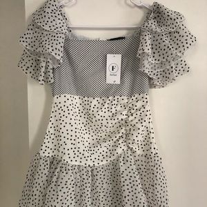 Black and white mini dress